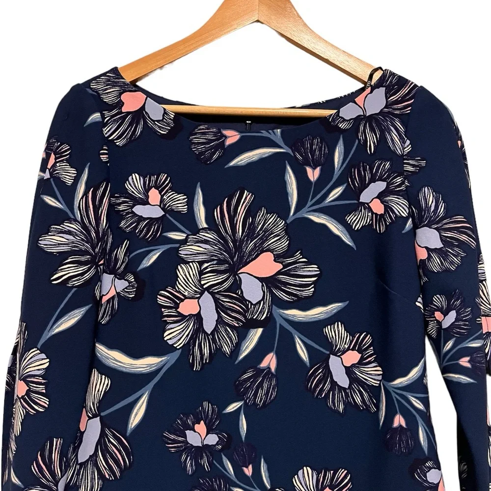 Vince Camuto Sheath Dress Blue Floral - Picture 2 of 5